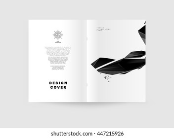 Geometric Cover Background, Brochure Template Layout for Annual Report or Business Design. A4 Booklet. Triangular or Polygonal Structures. Vector Illustration.