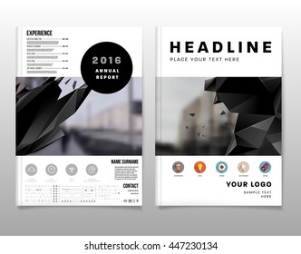 Geometrischer Cover-Hintergrund, Broschüren-Template-Layout für Geschäftsbericht oder Business Design. A4-Broschüre. Dreieckige oder polygonale Strukturen. Vektorgrafik.