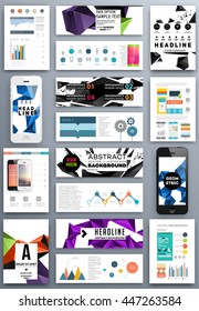 Fondo de la cubierta geométrica, diseño de plantilla de folleto para el informe anual o el diseño empresarial. Folleto A4. Estructuras triangulares o poligonales. Ilustración vectorial.