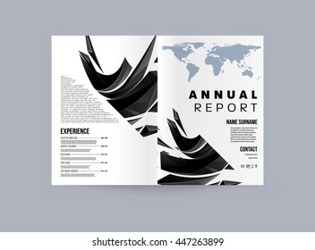 Geometric Cover Background, Brochure Template Layout for Annual Report or Business Design. A4 Booklet. Triangular or Polygonal Structures. Vector Illustration.