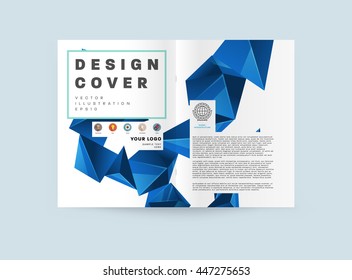 Fondo de la cubierta geométrica, diseño de plantilla de folleto para el informe anual o el diseño empresarial. Folleto A4. Estructuras triangulares o poligonales. Ilustración vectorial.