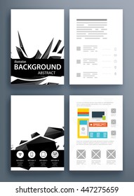 Geometric Cover Background, Brochure Template Layout for Annual Report or Business Design. A4 Booklet. Triangular or Polygonal Structures. Vector Illustration.