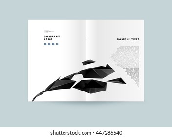 Geometrischer Cover-Hintergrund, Broschüren-Template-Layout für Geschäftsbericht oder Business Design. A4-Broschüre. Dreieckige oder polygonale Strukturen. Vektorgrafik.