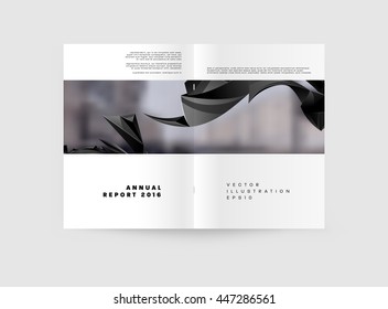 Geometric Cover Background, Brochure Template Layout for Annual Report or Business Design. A4 Booklet. Triangular or Polygonal Structures. Vector Illustration.