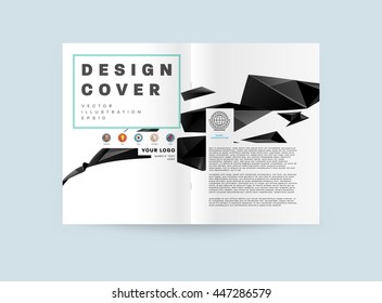 Geometrischer Cover-Hintergrund, Broschüren-Template-Layout für Geschäftsbericht oder Business Design. A4-Broschüre. Dreieckige oder polygonale Strukturen. Vektorgrafik.