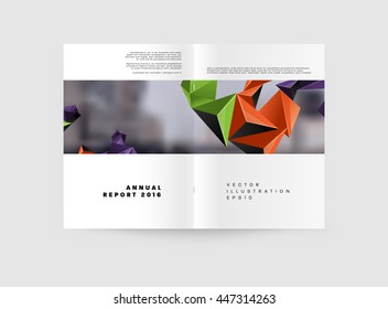 Fondo de la cubierta geométrica, diseño de plantilla de folleto para el informe anual o el diseño empresarial. Folleto A4. Estructuras triangulares o poligonales. Ilustración vectorial.