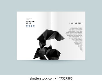 Fondo de la cubierta geométrica, diseño de plantilla de folleto para el informe anual o el diseño empresarial. Folleto A4. Estructuras triangulares o poligonales. Ilustración vectorial.