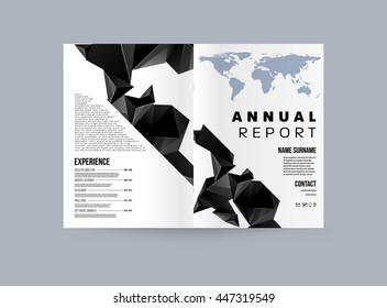 Fondo de la cubierta geométrica, diseño de plantilla de folleto para el informe anual o el diseño empresarial. Folleto A4. Estructuras triangulares o poligonales. Ilustración vectorial.