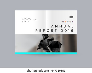 Geometric Cover Background, Brochure Template Layout for Annual Report or Business Design. A4 Booklet. Triangular or Polygonal Structures. Vector Illustration.