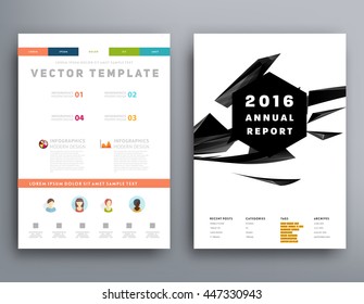 Geometric Cover Background, Brochure Template Layout for Annual Report or Business Design. A4 Booklet. Triangular or Polygonal Structures. Vector Illustration.