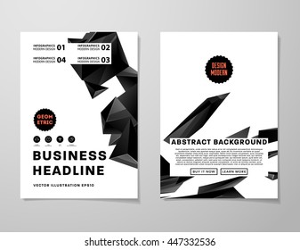 Geometrischer Cover-Hintergrund, Broschüren-Template-Layout für Geschäftsbericht oder Business Design. A4-Broschüre. Dreieckige oder polygonale Strukturen. Vektorgrafik.