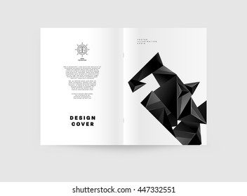 Fondo de la cubierta geométrica, diseño de plantilla de folleto para el informe anual o el diseño empresarial. Folleto A4. Estructuras triangulares o poligonales. Ilustración vectorial.