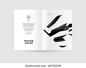 Geometrischer Cover-Hintergrund, Broschüren-Template-Layout für Geschäftsbericht oder Business Design. A4-Broschüre. Dreieckige oder polygonale Strukturen. Vektorgrafik.