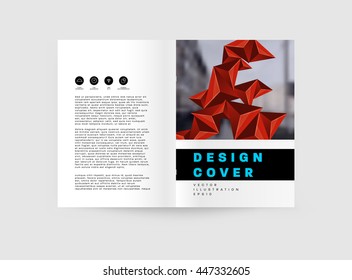 Geometric Cover Background, Brochure Template Layout for Annual Report or Business Design. A4 Booklet. Triangular or Polygonal Structures. Vector Illustration.