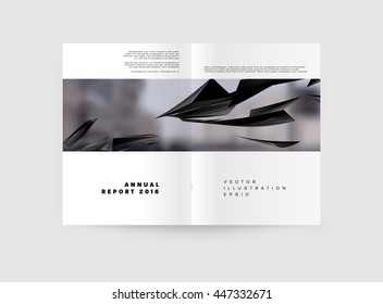 Geometric Cover Background, Brochure Template Layout for Annual Report or Business Design. A4 Booklet. Triangular or Polygonal Structures. Vector Illustration.