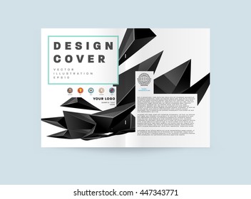 Fondo de la cubierta geométrica, diseño de plantilla de folleto para el informe anual o el diseño empresarial. Folleto A4. Estructuras triangulares o poligonales. Ilustración vectorial.