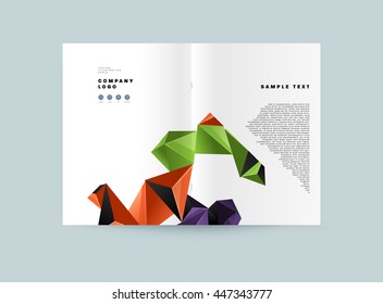 Geometrischer Cover-Hintergrund, Broschüren-Template-Layout für Geschäftsbericht oder Business Design. A4-Broschüre. Dreieckige oder polygonale Strukturen. Vektorgrafik.