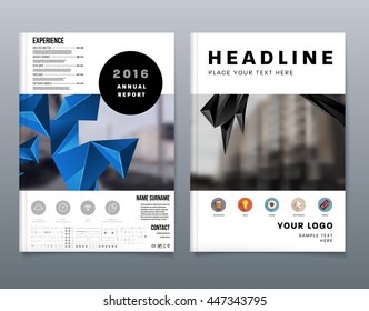 Fondo de la cubierta geométrica, diseño de plantilla de folleto para el informe anual o el diseño empresarial. Folleto A4. Estructuras triangulares o poligonales. Ilustración vectorial.