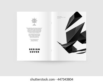 Fondo de la cubierta geométrica, diseño de plantilla de folleto para el informe anual o el diseño empresarial. Folleto A4. Estructuras triangulares o poligonales. Ilustración vectorial.
