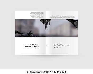 Geometric Cover Background, Brochure Template Layout for Annual Report or Business Design. A4 Booklet. Triangular or Polygonal Structures. Vector Illustration.