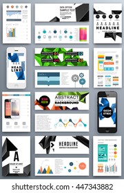 Geometric Cover Background, Brochure Template Layout for Annual Report or Business Design. A4 Booklet. Triangular or Polygonal Structures. Vector Illustration.