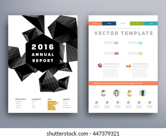 Geometrischer Cover-Hintergrund, Broschüren-Template-Layout für Geschäftsbericht oder Business Design. A4-Broschüre. Dreieckige oder polygonale Strukturen. Vektorgrafik.