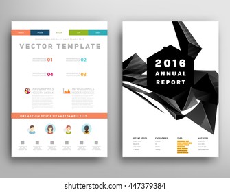 Geometric Cover Background, Brochure Template Layout for Annual Report or Business Design. A4 Booklet. Triangular or Polygonal Structures. Vector Illustration.