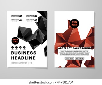 Fondo de la cubierta geométrica, diseño de plantilla de folleto para el informe anual o el diseño empresarial. Folleto A4. Estructuras triangulares o poligonales. Ilustración vectorial.