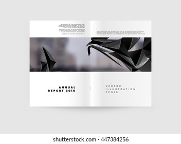 Geometric Cover Background, Brochure Template Layout for Annual Report or Business Design. A4 Booklet. Triangular or Polygonal Structures. Vector Illustration.