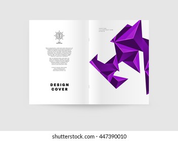 Geometrischer Cover-Hintergrund, Broschüren-Template-Layout für Geschäftsbericht oder Business Design. A4-Broschüre. Dreieckige oder polygonale Strukturen. Vektorgrafik.