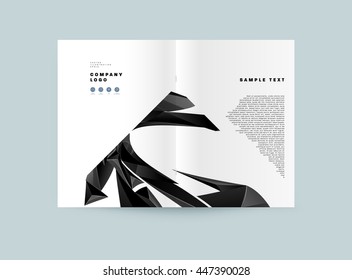 Plano de fundo da capa geométrica, layout do modelo de brochura para relatório anual ou design de negócios. Livreto A4. Estruturas triangulares ou poligonais. Ilustração de vetor.