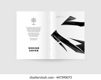 Geometric Cover Background, Brochure Template Layout for Annual Report or Business Design. A4 Booklet. Triangular or Polygonal Structures. Vector Illustration.