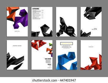 Geometric Cover Background, Brochure Template Layout for Annual Report or Business Design. A4 Booklet. Triangular or Polygonal Structures. Vector Illustration.