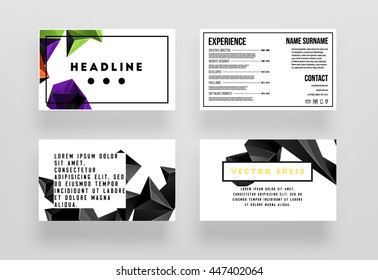 Geometric Cover Background, Brochure Template Layout for Annual Report or Business Design. A4 Booklet. Triangular or Polygonal Structures. Vector Illustration.