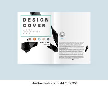 Geometrischer Cover-Hintergrund, Broschüren-Template-Layout für Geschäftsbericht oder Business Design. A4-Broschüre. Dreieckige oder polygonale Strukturen. Vektorgrafik.