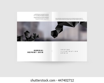 Geometric Cover Background, Brochure Template Layout for Annual Report or Business Design. A4 Booklet. Triangular or Polygonal Structures. Vector Illustration.