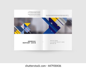 Fondo de la cubierta geométrica, diseño de plantilla de folleto para el informe anual o el diseño empresarial. Folleto A4. Estructuras triangulares o poligonales. Ilustración vectorial.