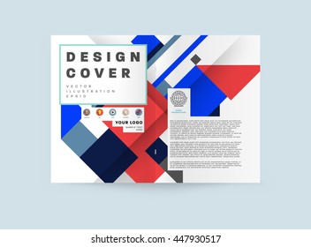 Fondo de la cubierta geométrica, diseño de plantilla de folleto para el informe anual o el diseño empresarial. Folleto A4. Estructuras triangulares o poligonales. Ilustración vectorial.