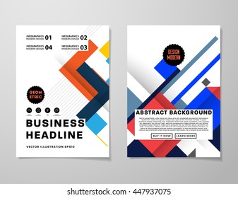 Fondo de la cubierta geométrica, diseño de plantilla de folleto para el informe anual o el diseño empresarial. Folleto A4. Estructuras triangulares o poligonales. Ilustración vectorial.