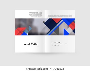 Fondo de la cubierta geométrica, diseño de plantilla de folleto para el informe anual o el diseño empresarial. Folleto A4. Estructuras triangulares o poligonales. Ilustración vectorial.