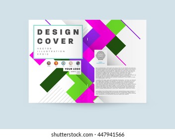 Fondo de la cubierta geométrica, diseño de plantilla de folleto para el informe anual o el diseño empresarial. Folleto A4. Estructuras triangulares o poligonales. Ilustración vectorial.