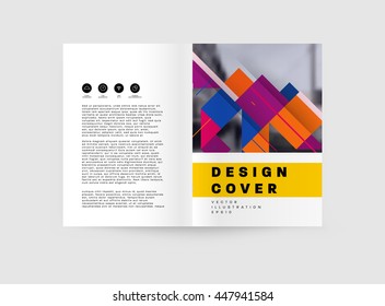 Fondo de la cubierta geométrica, diseño de plantilla de folleto para el informe anual o el diseño empresarial. Folleto A4. Estructuras triangulares o poligonales. Ilustración vectorial.