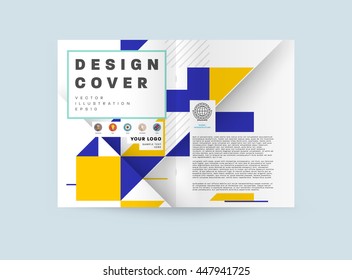 Fondo de la cubierta geométrica, diseño de plantilla de folleto para el informe anual o el diseño empresarial. Folleto A4. Estructuras triangulares o poligonales. Ilustración vectorial.
