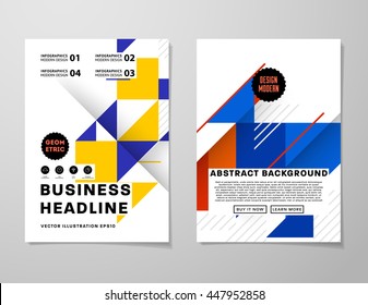 Geometrischer Cover-Hintergrund, Broschüren-Template-Layout für Geschäftsbericht oder Business Design. A4-Broschüre. Dreieckige oder polygonale Strukturen. Vektorgrafik.