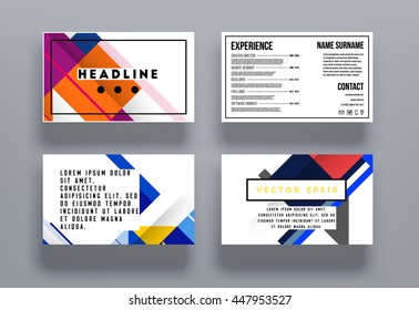 Geometric Cover Background, Brochure Template Layout for Annual Report or Business Design. A4 Booklet. Triangular or Polygonal Structures. Vector Illustration.
