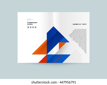 Fondo de la cubierta geométrica, diseño de plantilla de folleto para el informe anual o el diseño empresarial. Folleto A4. Estructuras triangulares o poligonales. Ilustración vectorial.