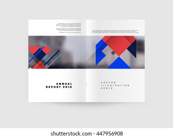 Geometric Cover Background, Brochure Template Layout for Annual Report or Business Design. A4 Booklet. Triangular or Polygonal Structures. Vector Illustration.