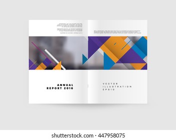 Fondo de la cubierta geométrica, diseño de plantilla de folleto para el informe anual o el diseño empresarial. Folleto A4. Estructuras triangulares o poligonales. Ilustración vectorial.