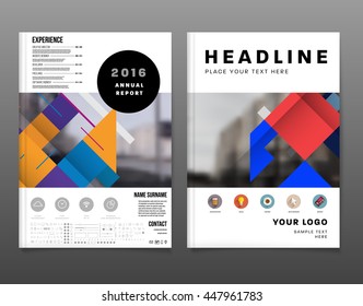 Fondo de la cubierta geométrica, diseño de plantilla de folleto para el informe anual o el diseño empresarial. Folleto A4. Estructuras triangulares o poligonales. Ilustración vectorial.