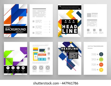 Fondo de la cubierta geométrica, diseño de plantilla de folleto para el informe anual o el diseño empresarial. Folleto A4. Estructuras triangulares o poligonales. Ilustración vectorial.